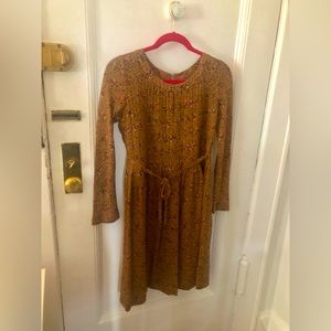 Orla Kiely pink and brown dress w/polyester lining.